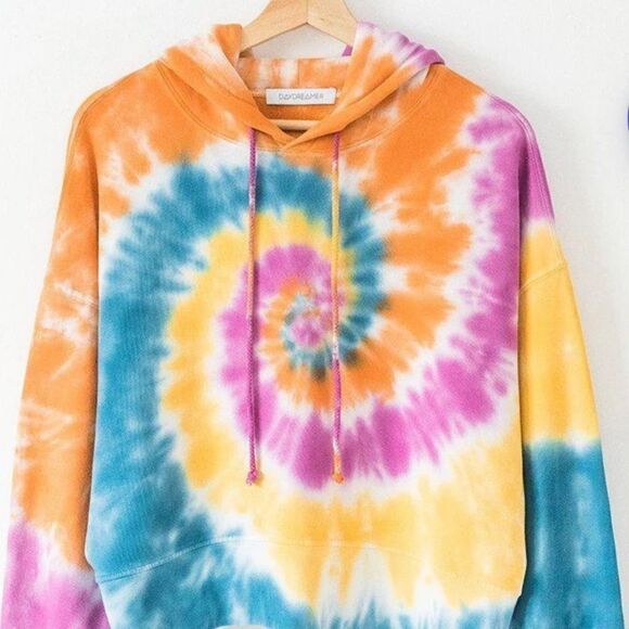 DAYDREAMER Tie Dye Hoodie Double Trouble Pre Shrunk Size S psychedelic NEW - Picture 1 of 11